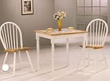 Natural & White Square Tile Top Dining Table & 4 Chairs Natural & White Square Tile Top Dining Table & 4 Chairs