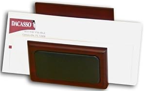 Rosewood & Leather Letter Holder