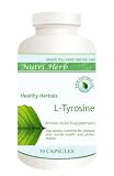 Healthy Herbals L-Tyrosine Amino Acid Supplement, 250 Mg, 30 Vegetable Capsules