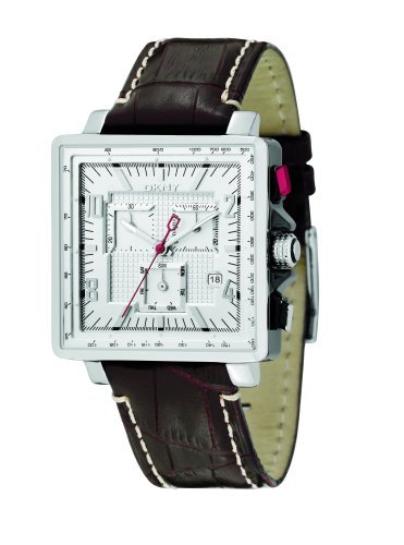 DKNY – Herrenuhr,eckig mit braunem Lederband – NY1349