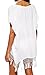 Taydey Women's Swimwear Knitted Crochet Tunic Cover up / Beach Dress,#1-White,one size