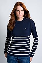 Long Sleeve Funnel Neck Placed Stripe Sweater