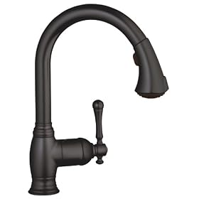 GROHE 33 870 ZB0 Bridgeford Dual Spray Pull-Out Kitchen Faucet, Oil Rubbed Bronze