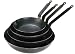 World Cuisine Black Steel Lyon Shaped Frying Pan, Dia. 11" [World Cuisine]