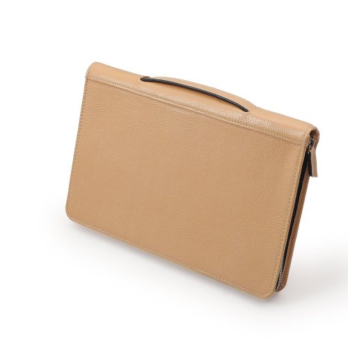 Leather Zip Portfolio Laptop Sleeve w Handle for Macbook Air 13inch in Beige Shop in USA