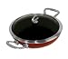 Chantal Copper Fusion 11.5 Inch Chef's Pan with Lid, Chili Red