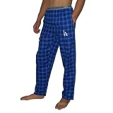 Mens MLB Los Angeles Dodgers Plaid Cotton Thermal Sleepwear / Pajama Pants - Blue (Size: M)