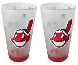 Cleveland Indians Frosted Pint Glass (16-Ounce, Set of 2)