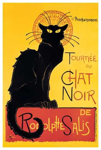 Chat Noir by Theophile Alexandre Steinlen. Size 36.00 X 54.00 Art Poster Print on Canvas