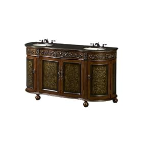 Royal Double Sink Cabinet Black Granite Light Coffee by Home Decorators Collection