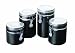 Kitchen & Housewares : Anchor Home Collection 4-Piece Ceramic Canister Set with Clamp Top Lid, Black