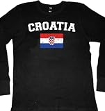 Croatia Flag International Soccer Mens Thermal Shirt, Croatian National Pride Men's Long Sleeve Thermal Style Shirt