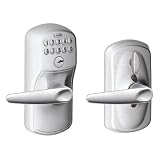 Schlage FE595 V PLY 626 JAZ Plymouth Keypad Entry with Flex-Lock and Jazz Style Levers, Brushed Chrome