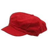 Suede Newsboy Cap-Red