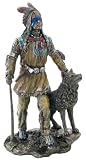 Sale - Native American Indian Sculpture - Plains Indian w/ Wolf