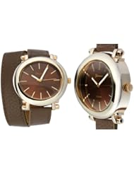 Geneva Platinum Leather Wrap Ladies Watch