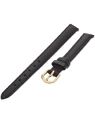 Timex Womens Q7B859 Padded Calfskin Stitched 9mm Black Replacement Watchband