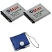 GTMax 2 x BP-70A Replacement Li-ion Battery + Memory Card Case for Samsung ST72, WB30F, DV150F, ST150F, ST66, ST76, ST700, ST95, ST90, ST65, MV800, PL120, PL100, PL170 Digital Camera