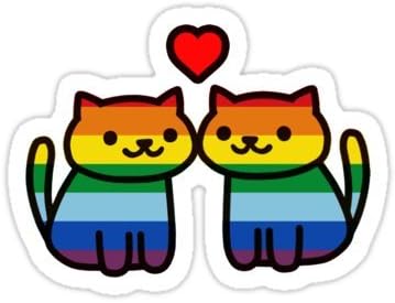 Neko Atsume Gay Pride Merch - 4x4 - Gay Pride Sticker