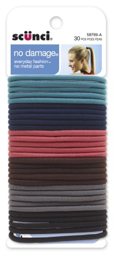 Scunci Effortless Beauty Large No-damage Multi-color Elastics