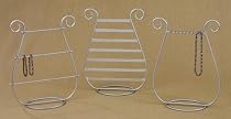 Silver harp JEWELRY NECKLACE bracelet earrings HOLDER stand tree NEW