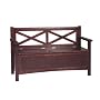 Linon Storage Bench with Double X Back, Espresso Finish