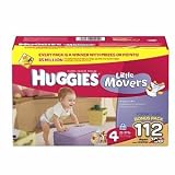 Huggies Little Movers, Size 4, 112 Count (Packaging May Vary)