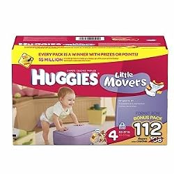 Huggies Little Movers, Size 4, 112 Count (Packaging May Vary)