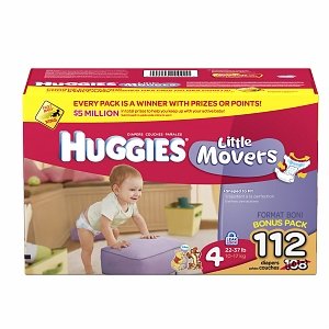 Huggies Little Movers, Size 4, 112 Count (Packaging May Vary)