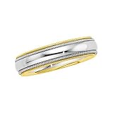 14K Two-Tone Gold Comfort Fit Wedding Band For Men and Women - Size 14.5