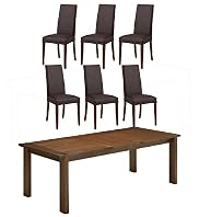 Sonoma Dark Extending Dining Table & 6 Alton Leather Chairs Set