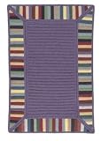 Colonial Mills Multi Border Stripe Braided 6 Octagon purple Area Rug