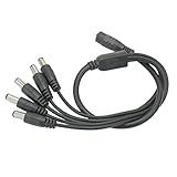 ケーブルスプリッター　電源ケーブル　DCジャック　CCTV　カメラ　1メス -4オス