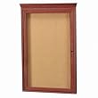 Aarco Products CBC3624RC 1-Door Bulletin Board with Crown Molding - Cherry Stain