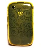 Yellow Swirl Wave Gel Silicone Back Skin Faceplate Cover Case for Blackberry Curve 8520 8530