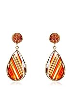 Silver Luxe Pendientes Drop, Amber