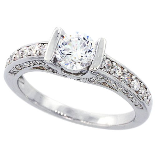 14K White Gold Rhodium Plated Sterling Silver Wedding & Engagement Ring Vintage Style Solitaire Ring For Women 5.5MM ( Size 6 to 9) online