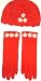 Hand Crocheted Red Chenille and Gimp Skull Cap Offered in Combination with One Size R...