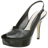 Nine West Womens Nacre Platform Slingback,Black Leather,8.5 M