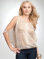 Chain Detail Peek Shoulder Top