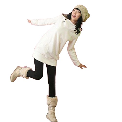 Janecrafts Women Casual Fashion Leopard Print Pullover Fleece Hoodie Sweatshirt