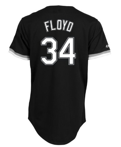 MLB Men's Chicago White Sox Gavin Floyd Black Alternate Short Sleeve 6 Button Synthetic Replica Baseball Jersey Spring 2012  (Black, Large)