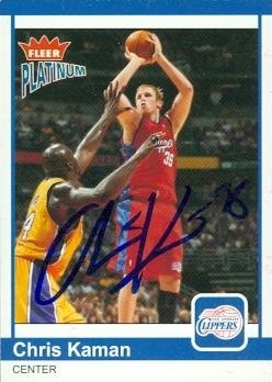 Chris Kaman Autographed/Hand Signed Basketball Card (Los Angeles Clippers) 2004 Fleer Platinum #180