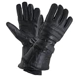 Men's Gauntlet Leather Gloves with Rain Cover and Long Cuff - Size : Medium