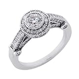 14k White 1.27 Ct Diamond Engagement Ring - Size 7.0