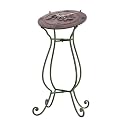 Hen-Feathers Garden Pedestal - Pewter