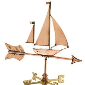 Polished Cottage Sailboat Weathervane by 