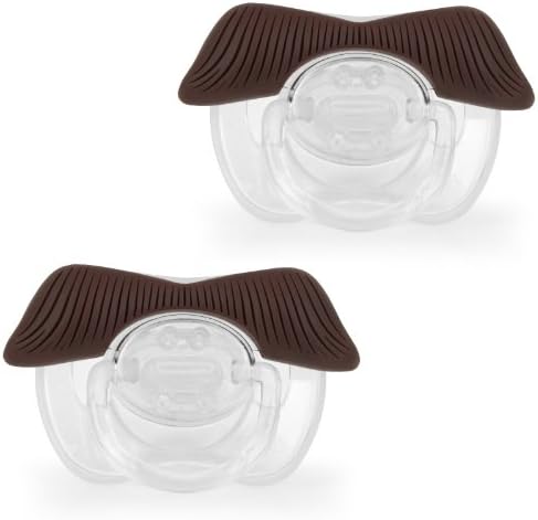 Stachifier The Ladies Man Mustache Pacifier, 2 Pack