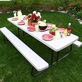 Lifetime 8' Folding Picnic Table Lightweight, Durable, and Stain Resistant