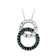 14K White Gold 1/5 ct. Black and White Diamond Interlock Pendant with Chain